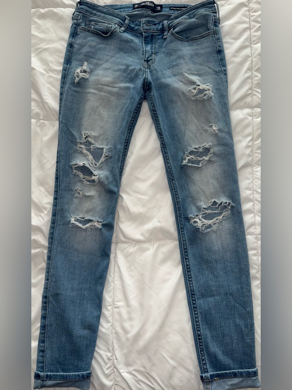 Hollister Distressed Light Blue Skinny Jeans